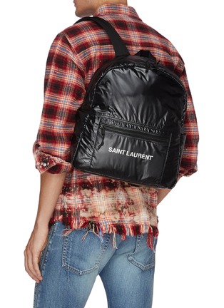 Figure View - Click To Enlarge - SAINT LAURENT - 'Nuxx' logo print nylon backpack