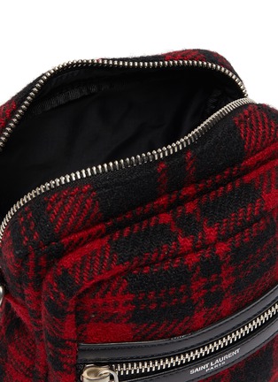 Detail View - Click To Enlarge - SAINT LAURENT - 'Brad Pouch' tartan mini messenger bag