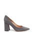 Main View - Click To Enlarge - GIANVITO ROSSI - Piper' block heel suede leather pumps