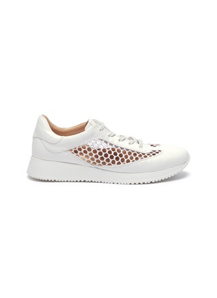 Main View - Click To Enlarge - GIANVITO ROSSI - Speedster' perforated mesh lace up sneakers