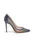 Main View - Click To Enlarge - GIANVITO ROSSI - Rania' iridescent organza suede leather pumps