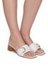 Figure View - Click To Enlarge - GIANVITO ROSSI - Harper' square toe buckle leather slide sandals