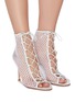 GIANVITO ROSSI - Helena' open toe lace-up mesh boots