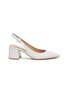 Main View - Click To Enlarge - GIANVITO ROSSI - Agata' point toe block heel calfskin leather slingback pumps