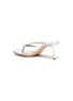  - GIANVITO ROSSI - Calypso' metallic leather heeled thong sandals