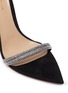 Detail View - Click To Enlarge - GIANVITO ROSSI - Montecarlo’ strass ankle tie suede sandals