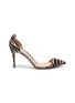 Main View - Click To Enlarge - GIANVITO ROSSI - Plexi 85' zebra print suede leather pumps