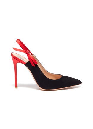 Main View - Click To Enlarge - GIANVITO ROSSI - Caterina’ stiletto heel slingback suede contrast pumps