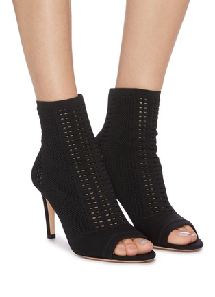 Figure View - Click To Enlarge - GIANVITO ROSSI - Vires' open toe knit ankle boots