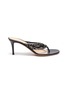 Main View - Click To Enlarge - GIANVITO ROSSI - Luxor' metallic pearl thong leather heeled sandals