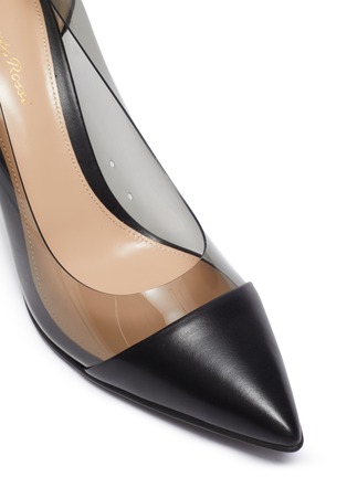 Detail View - Click To Enlarge - GIANVITO ROSSI - 'Plexi' PVC leather block heel pumps