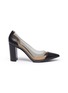 Main View - Click To Enlarge - GIANVITO ROSSI - 'Plexi' PVC leather block heel pumps