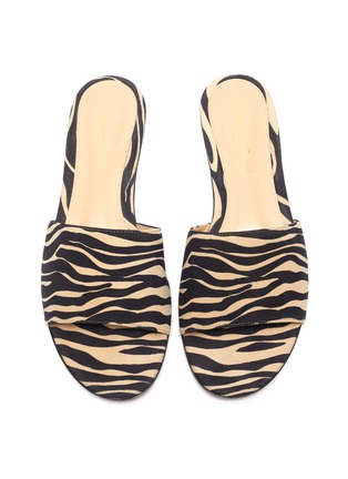 Detail View - Click To Enlarge - GIANVITO ROSSI - Zebra print suede leather sandals