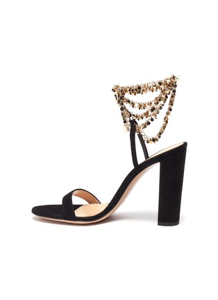  - GIANVITO ROSSI - Tebe' disc chain embellished suede leather heeled sandals