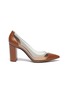 Main View - Click To Enlarge - GIANVITO ROSSI - Plexi' PVC leather block heel pumps