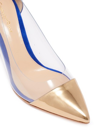 Detail View - Click To Enlarge - GIANVITO ROSSI - Plexi' PVC contrast suede pumps