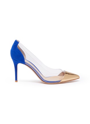 Main View - Click To Enlarge - GIANVITO ROSSI - Plexi' PVC contrast suede pumps