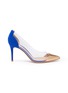 Main View - Click To Enlarge - GIANVITO ROSSI - Plexi' PVC contrast suede pumps