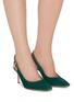 Figure View - Click To Enlarge - GIANVITO ROSSI - Suede slingback pumps