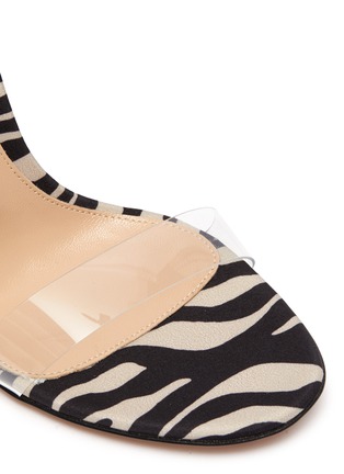 Detail View - Click To Enlarge - GIANVITO ROSSI - Farah' zebra print ankle strap heeled sandals