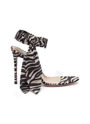 Main View - Click To Enlarge - GIANVITO ROSSI - Farah' zebra print ankle strap heeled sandals