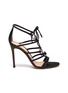 Main View - Click To Enlarge - GIANVITO ROSSI - Lace up strass sandals