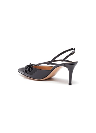  - GIANVITO ROSSI - Point toe ribbon embellished leather slingback pumps