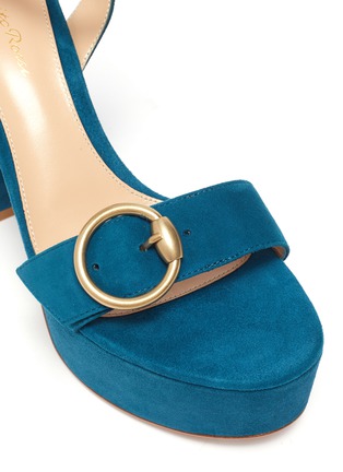 Detail View - Click To Enlarge - GIANVITO ROSSI - Buckle suede platform sandals