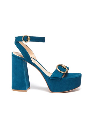 Main View - Click To Enlarge - GIANVITO ROSSI - Buckle suede platform sandals