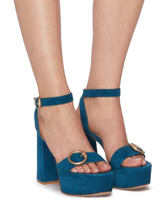 Figure View - Click To Enlarge - GIANVITO ROSSI - Buckle suede platform sandals