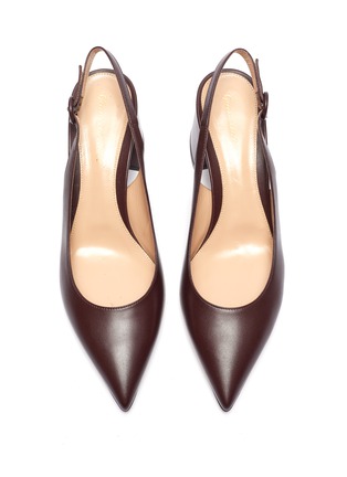 Detail View - Click To Enlarge - GIANVITO ROSSI - Agata' point toe leather slingback pumps