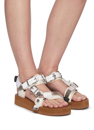 Figure View - Click To Enlarge - SUICOKE - x Toga 'Depa' double strap metal embellished sandals