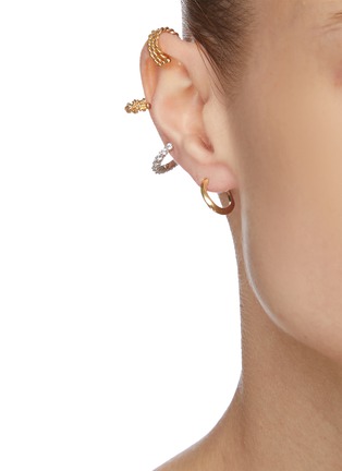 Figure View - Click To Enlarge - JOANNA LAURA CONSTANTINE - Twisted wire gemstone embellished earcuff