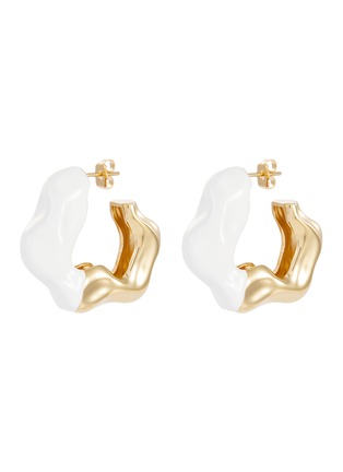 Main View - Click To Enlarge - JOANNA LAURA CONSTANTINE - Feminine Waves' enamel embellished hoop earrings