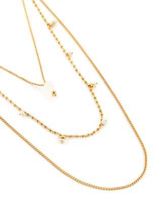 Detail View - Click To Enlarge - JOANNA LAURA CONSTANTINE - Layered chain pearl crystal necklace