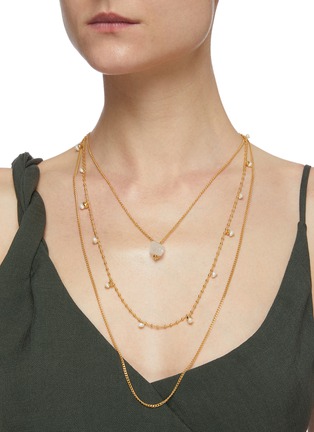 Figure View - Click To Enlarge - JOANNA LAURA CONSTANTINE - Layered chain pearl crystal necklace