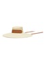 Main View - Click To Enlarge - SENSI STUDIO - Cordovez extra long brim ribbon embellished toquilla straw hat