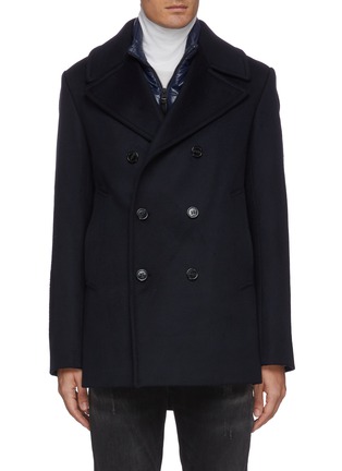 Main View - Click To Enlarge - MACKAGE - 'Noah' Double-breasted Wool Peacoat with Detachable Vest