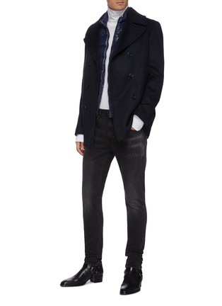 Figure View - Click To Enlarge - MACKAGE - 'Noah' Double-breasted Wool Peacoat with Detachable Vest