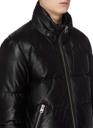 Detail View - Click To Enlarge - MACKAGE - 'Charles' leather hooded down puffer jacket