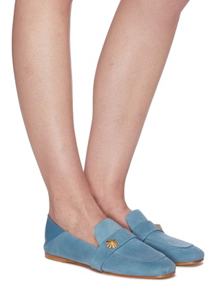 Figure View - Click To Enlarge - STUART WEITZMAN - Wylie' embellished suede loafers