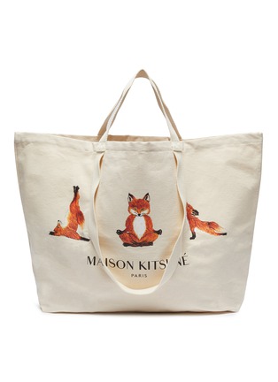 Main View - Click To Enlarge - MAISON KITSUNÉ - Yoga fox print XXL tote bag