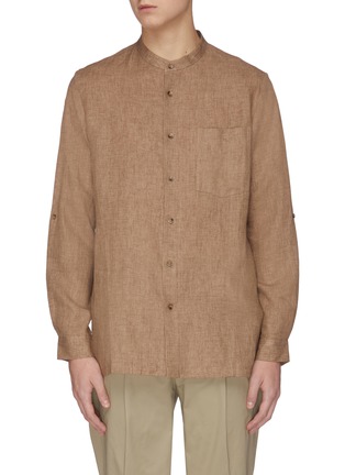 Main View - Click To Enlarge - EQUIL - Grandad collar linen shirt