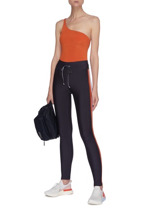 Figure View - Click To Enlarge - THE UPSIDE - 'Clementine' contrast stripe panel yoga pants