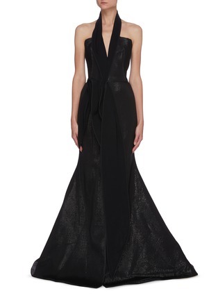 Main View - Click To Enlarge - MATICEVSKI - Significant' drape halterneck shimmer gown