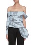 Main View - Click To Enlarge - HELLESSY - FAIRBANK' Graphic Asymmetric Off Shoulder Bustle Top