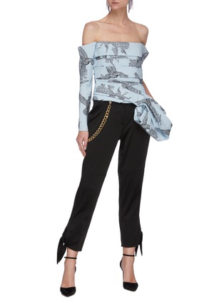 Figure View - Click To Enlarge - HELLESSY - FAIRBANK' Graphic Asymmetric Off Shoulder Bustle Top