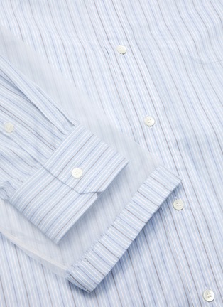  - MAISON MARGIELA - Clear mesh overlay stripe oversized shirt