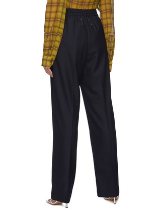 Back View - Click To Enlarge - MAISON MARGIELA - Elastic waist flannel pants