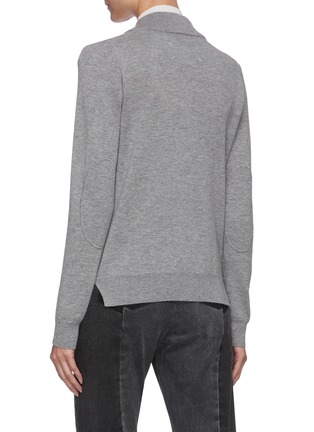 Back View - Click To Enlarge - MAISON MARGIELA - Elbow patch cardigan